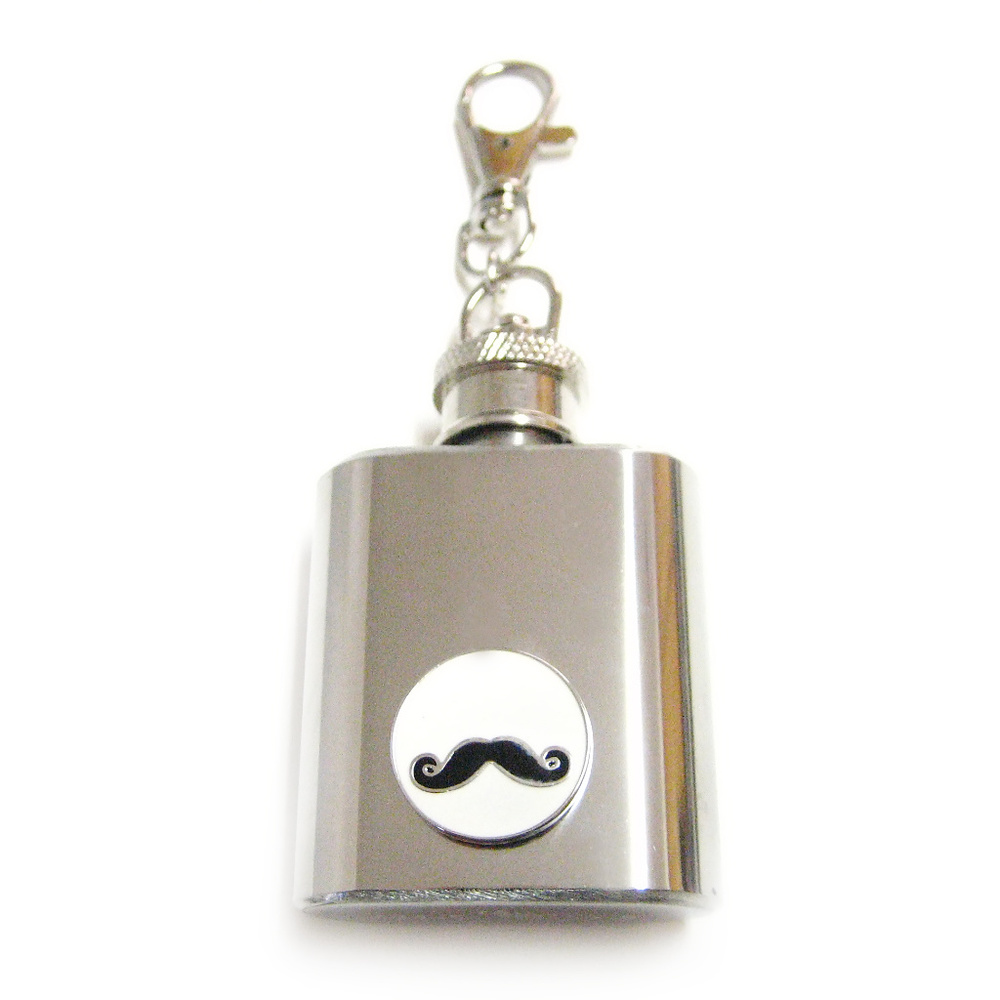 Circular Mustache Keychain Flask - image 1